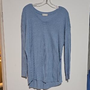 Altar'd State Blue Waffle Knit Sweater Sz Medium Carolina Blue UNC TARHEELS